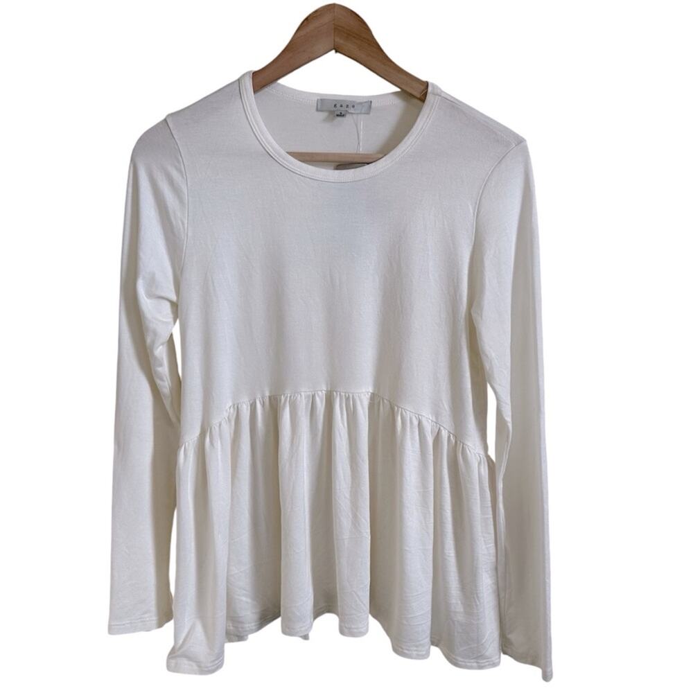 Gaze women’s peplum blouse small NWT‎ cream